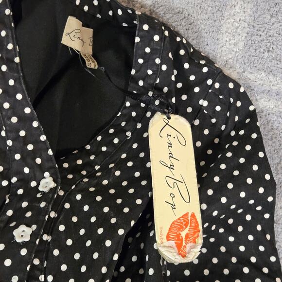 Lindy Bop 50s Style Black and White Polka Dot Midi Swing Dress Size 8 - Picture 5 of 10